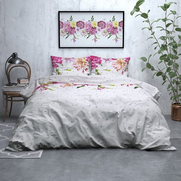 Dotted Floral - Verwarmend Flanel - Wit - 240 x 200